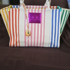 Kurt Geiger Multicolor Striped Tote Bag